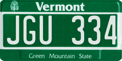VT license plate JGU334
