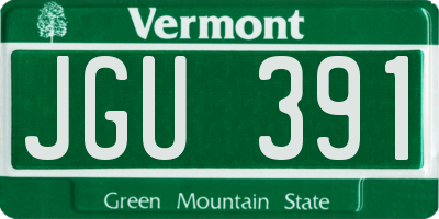 VT license plate JGU391