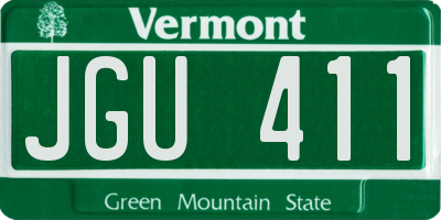 VT license plate JGU411