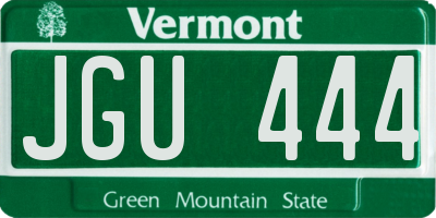 VT license plate JGU444