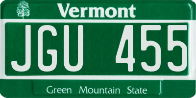 VT license plate JGU455
