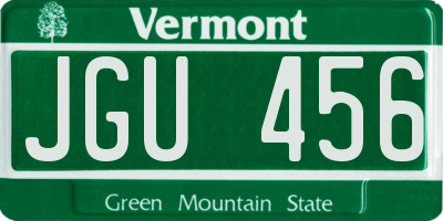 VT license plate JGU456