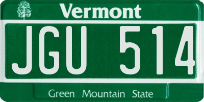 VT license plate JGU514
