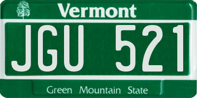 VT license plate JGU521