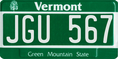 VT license plate JGU567