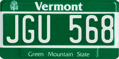 VT license plate JGU568