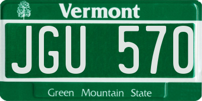 VT license plate JGU570