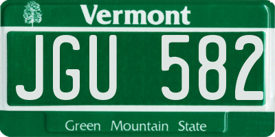 VT license plate JGU582