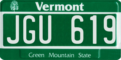 VT license plate JGU619