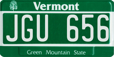 VT license plate JGU656