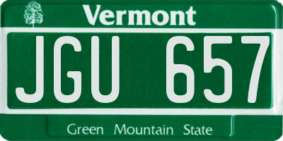 VT license plate JGU657
