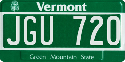 VT license plate JGU720
