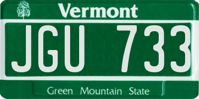 VT license plate JGU733