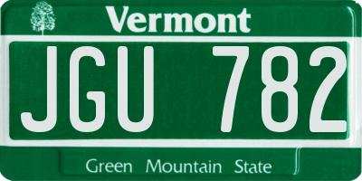 VT license plate JGU782