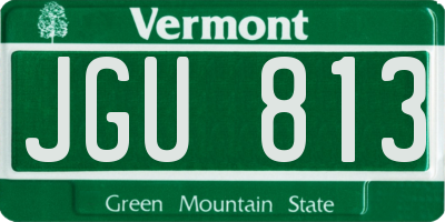 VT license plate JGU813