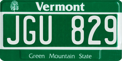 VT license plate JGU829