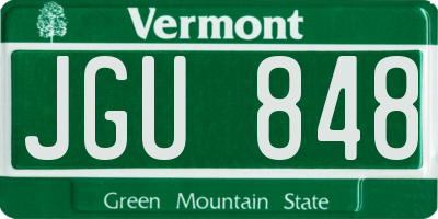 VT license plate JGU848