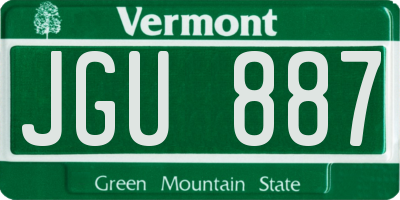 VT license plate JGU887