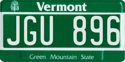 VT license plate JGU896
