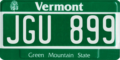 VT license plate JGU899