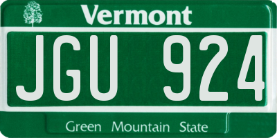 VT license plate JGU924