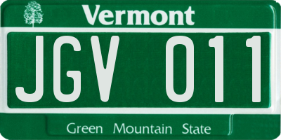 VT license plate JGV011
