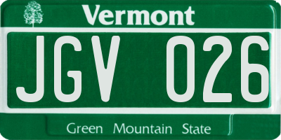VT license plate JGV026