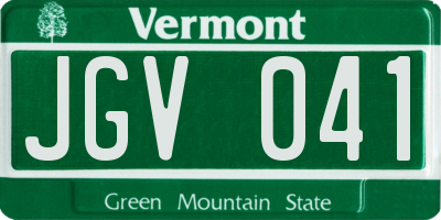 VT license plate JGV041