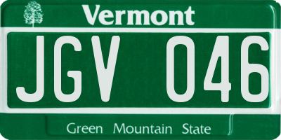 VT license plate JGV046