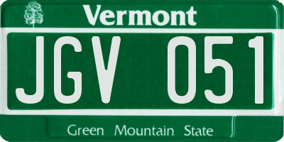 VT license plate JGV051