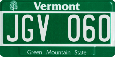 VT license plate JGV060