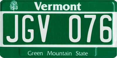 VT license plate JGV076