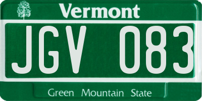 VT license plate JGV083