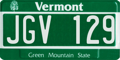 VT license plate JGV129