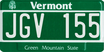 VT license plate JGV155