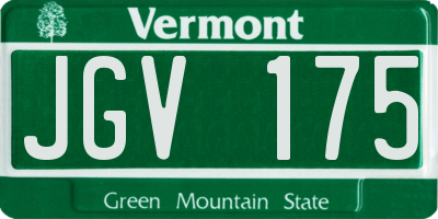 VT license plate JGV175