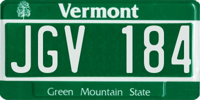 VT license plate JGV184