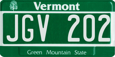 VT license plate JGV202