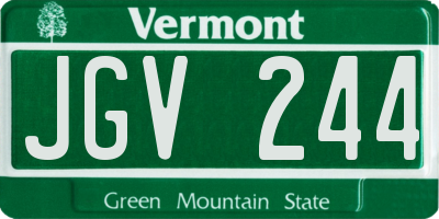 VT license plate JGV244