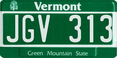 VT license plate JGV313