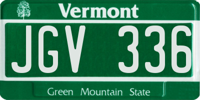 VT license plate JGV336