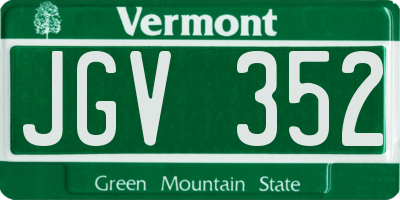 VT license plate JGV352