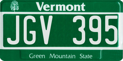 VT license plate JGV395