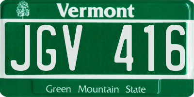 VT license plate JGV416