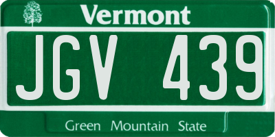 VT license plate JGV439