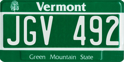 VT license plate JGV492