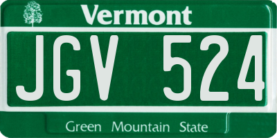 VT license plate JGV524