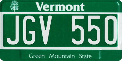 VT license plate JGV550