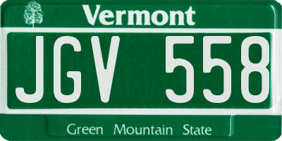 VT license plate JGV558