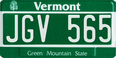 VT license plate JGV565